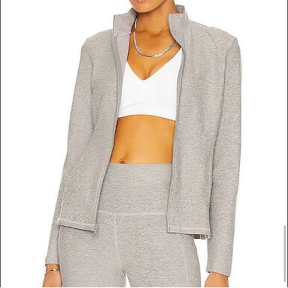 Beyond Yoga On the Go Mock Neck Jacket in Royal BLUE Track‎ Jacket Athleisure - Picture 9 of 10